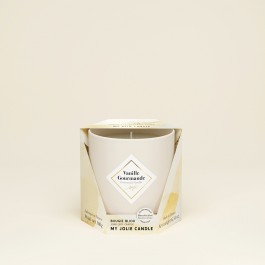 mjc ジュエリーキャンドル180g　ザ・エッセンシャル バニラグルメ ビーズベージュ　ゴールドブレスレット　vanille gourmande-BEIGE RESIN-GOLD BRACELET
